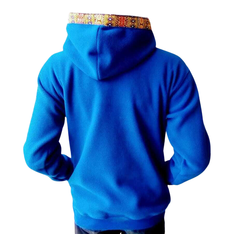Hoodie Dashiki Fleece Blue