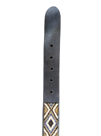 Handcrafted Maasai Belt - Gold Silver Geometric