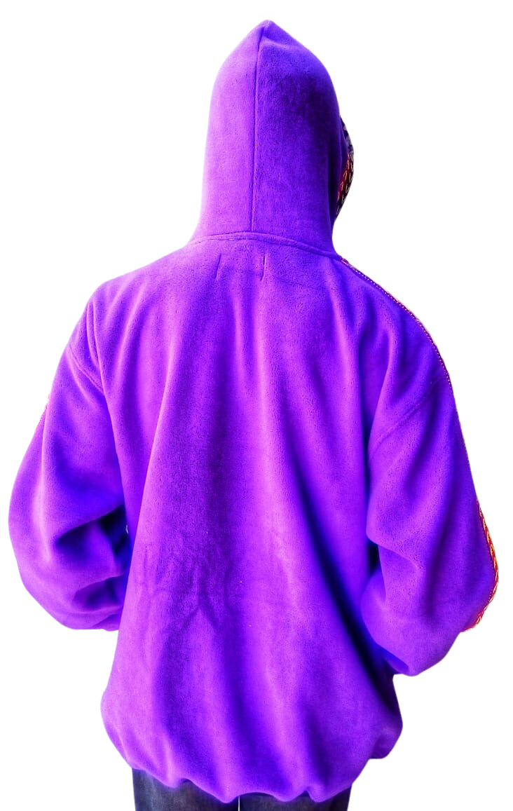 Hoodie Dashiki Fleece Purple
