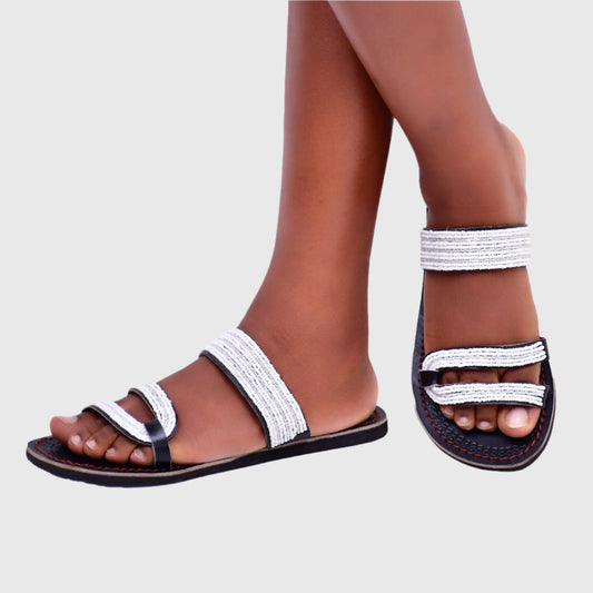 Sandals Double Strap White