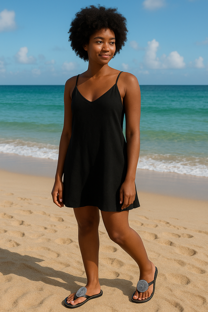 Sandals Circle Black White