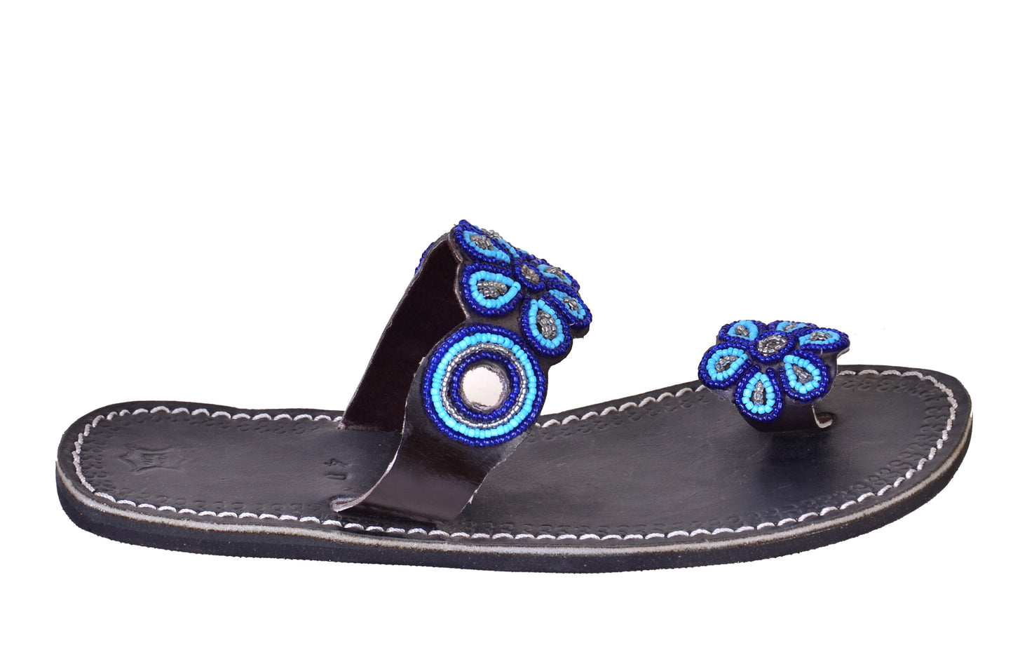 Sandals Floral Blue Toe Ring