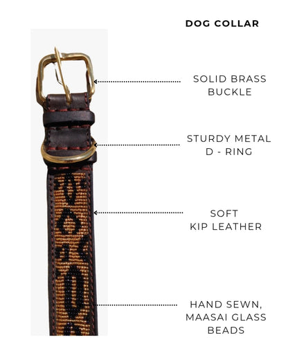 Handcrafted Maasai Dog Collar - Leopard Print