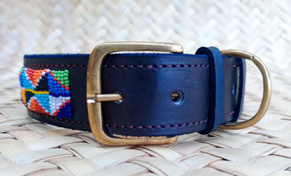 Handcrafted Maasai Dog Collar - Colorful Geometric