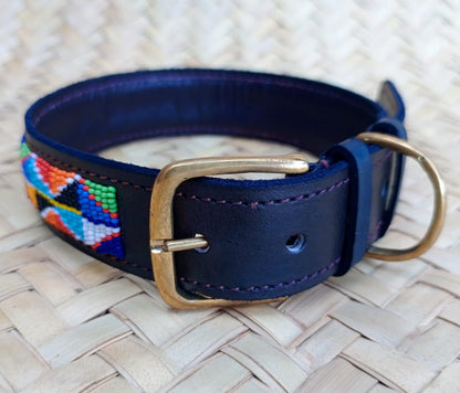 Handcrafted Maasai Dog Collar - Colorful Geometric