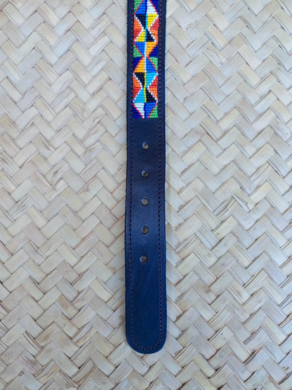 Handcrafted Maasai Dog Collar - Colorful Geometric