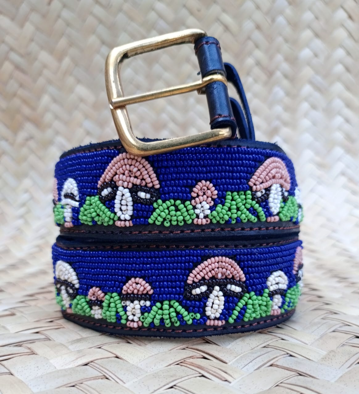 Handcrafted Maasai Belt - Mushrooms