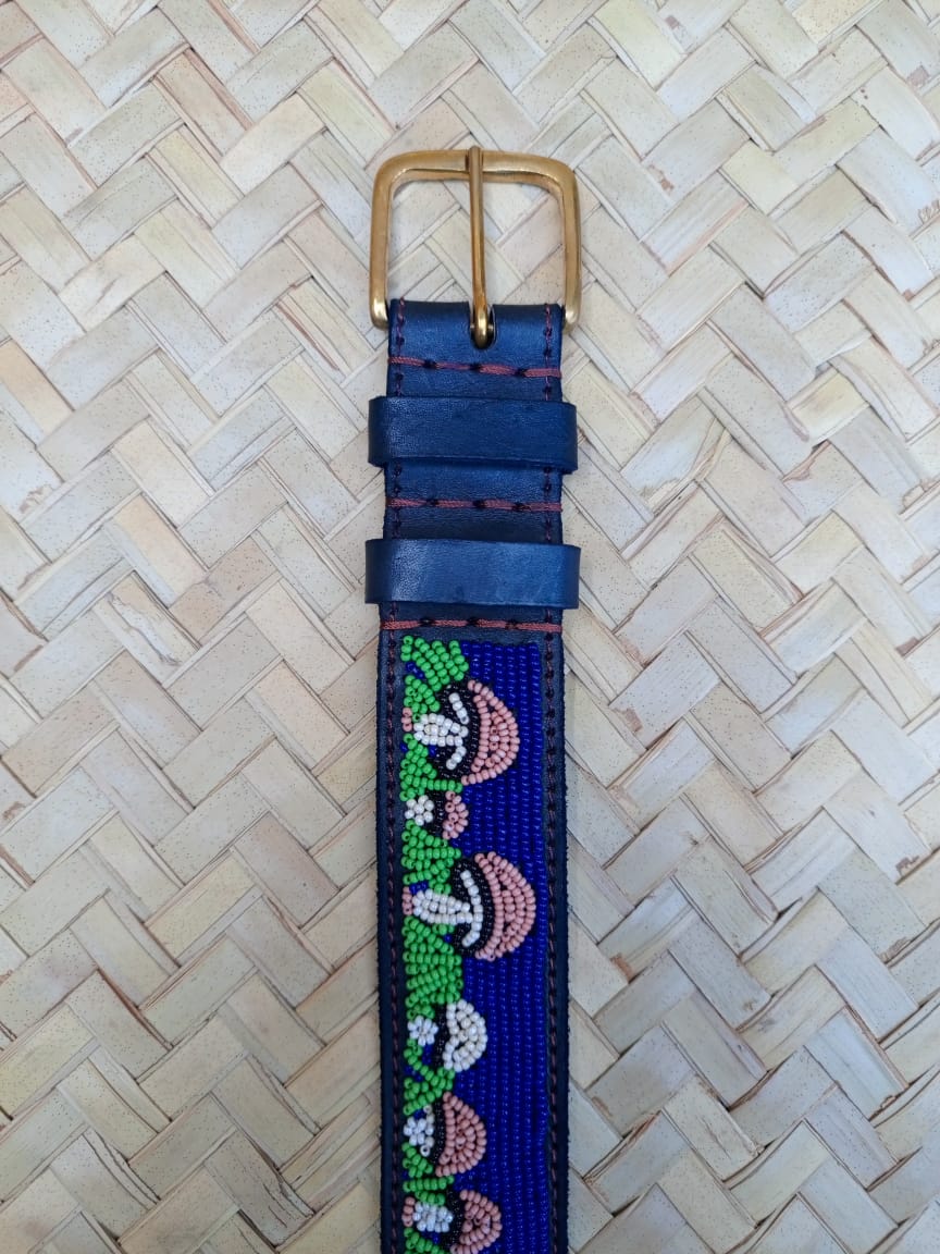 Handcrafted Maasai Belt - Mushrooms