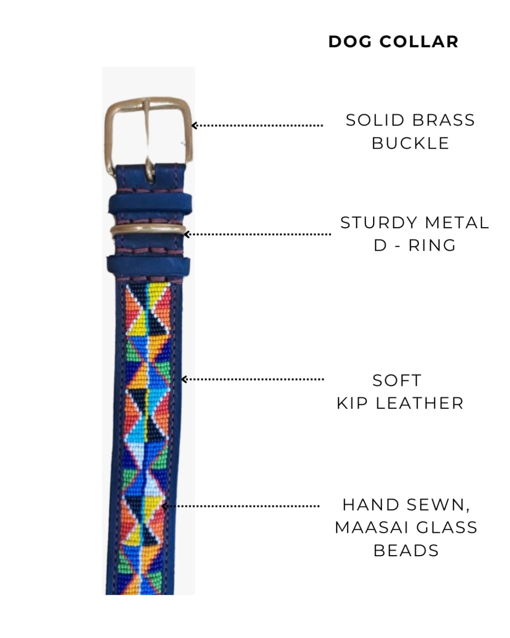 Handcrafted Maasai Dog Collar - Colorful Geometric