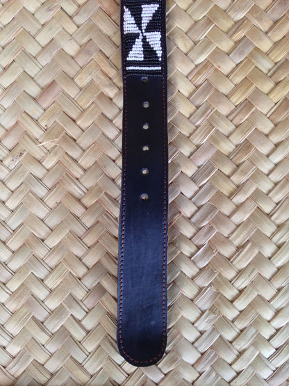 Handcrafted Maasai Belt - Black & White Geometric