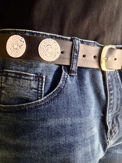 Handcrafted Maasai Belt - White Circles