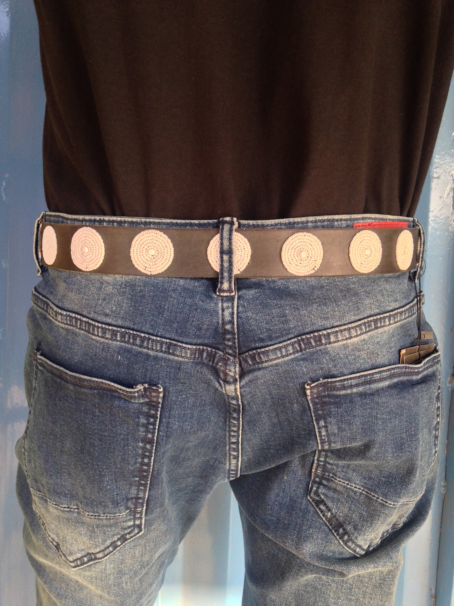 Handcrafted Maasai Belt - White Circles