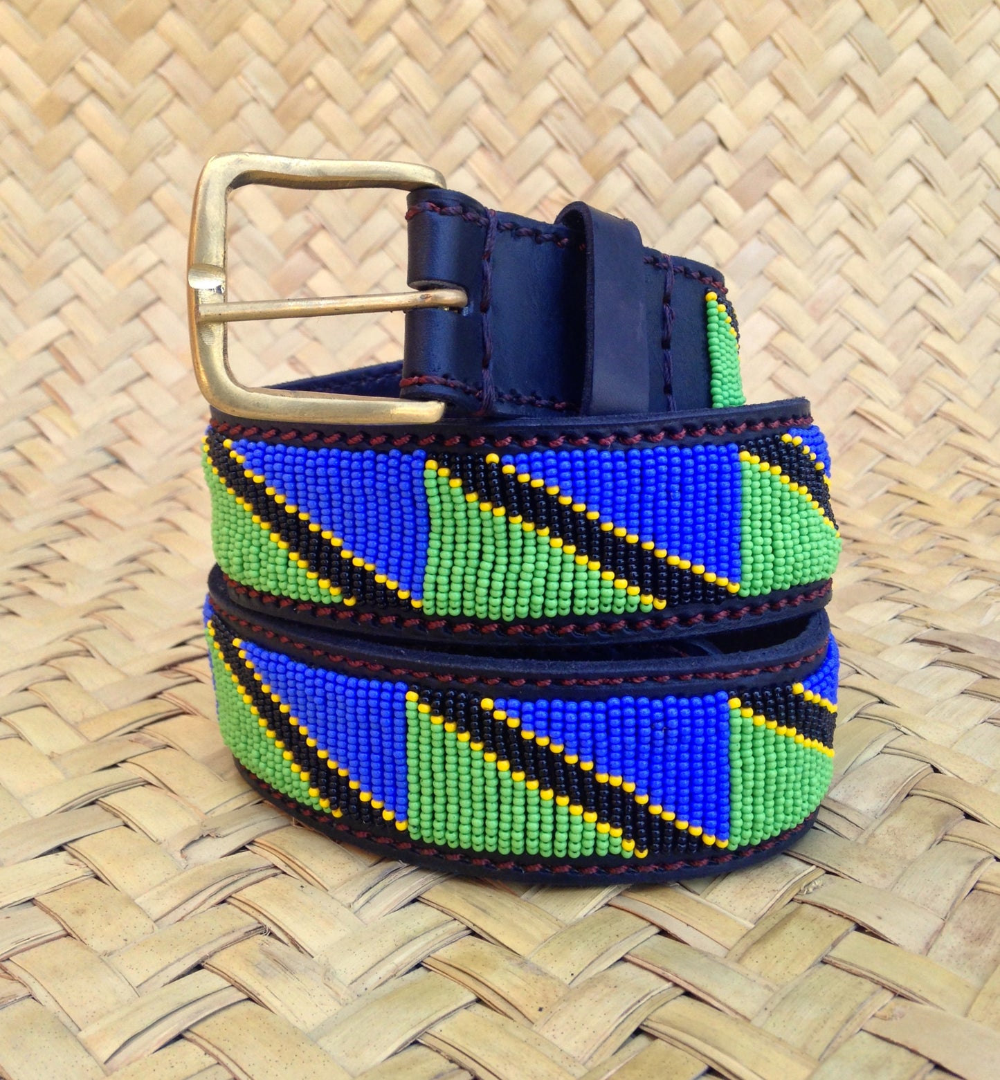 Handcrafted Maasai Belt - Tanzania Flag