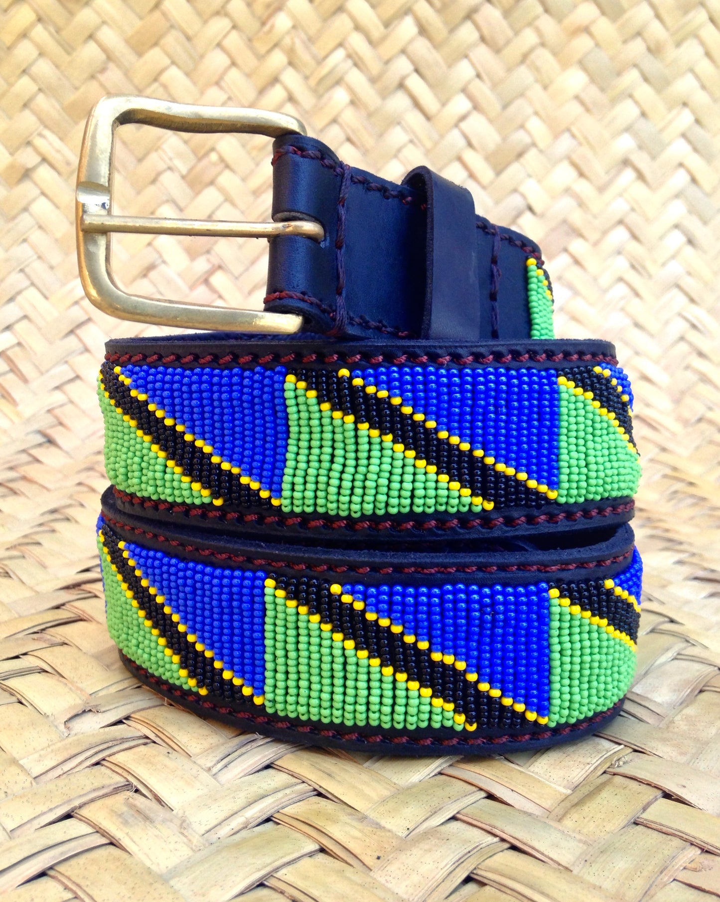 Handcrafted Maasai Belt - Tanzania Flag