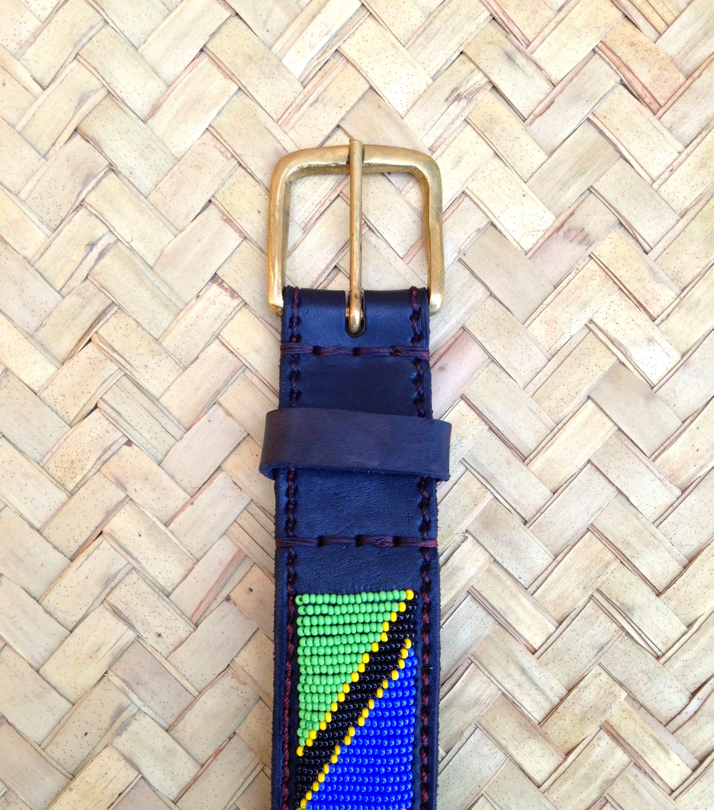 Handcrafted Maasai Belt - Tanzania Flag