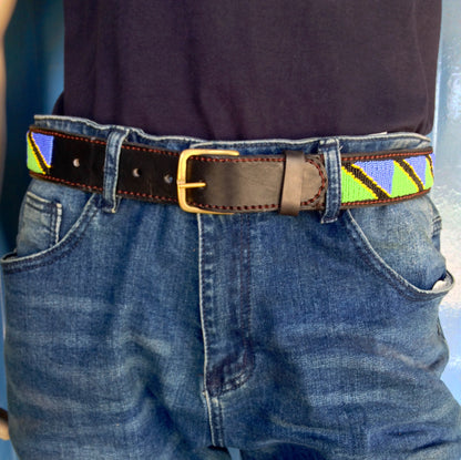 Handcrafted Maasai Belt - Tanzania Flag