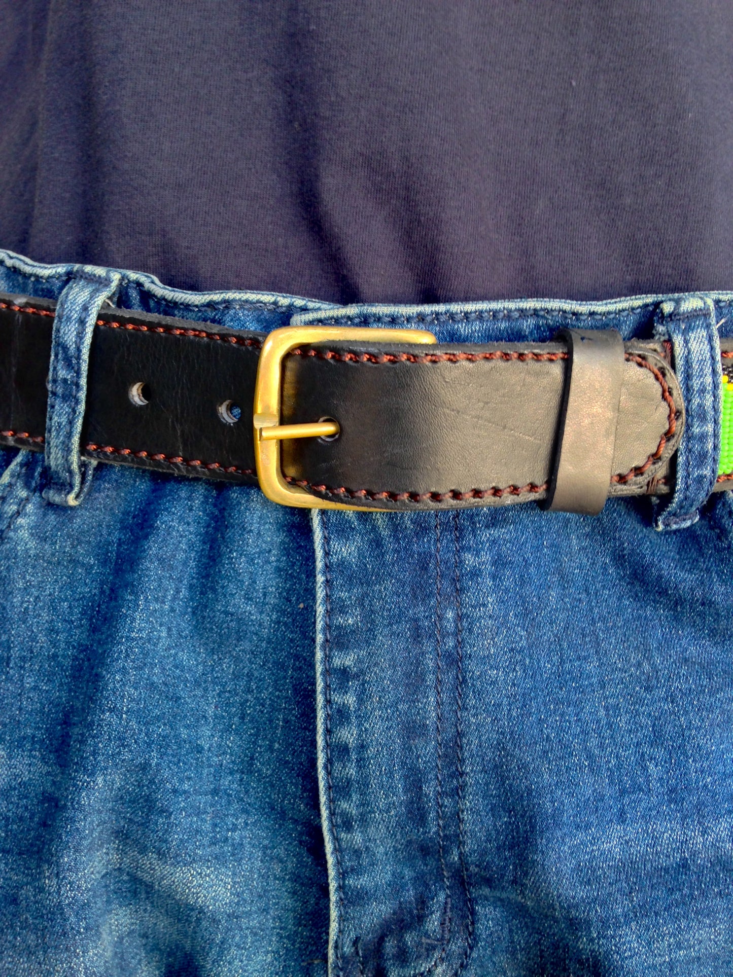 Handcrafted Maasai Belt - Tanzania Flag