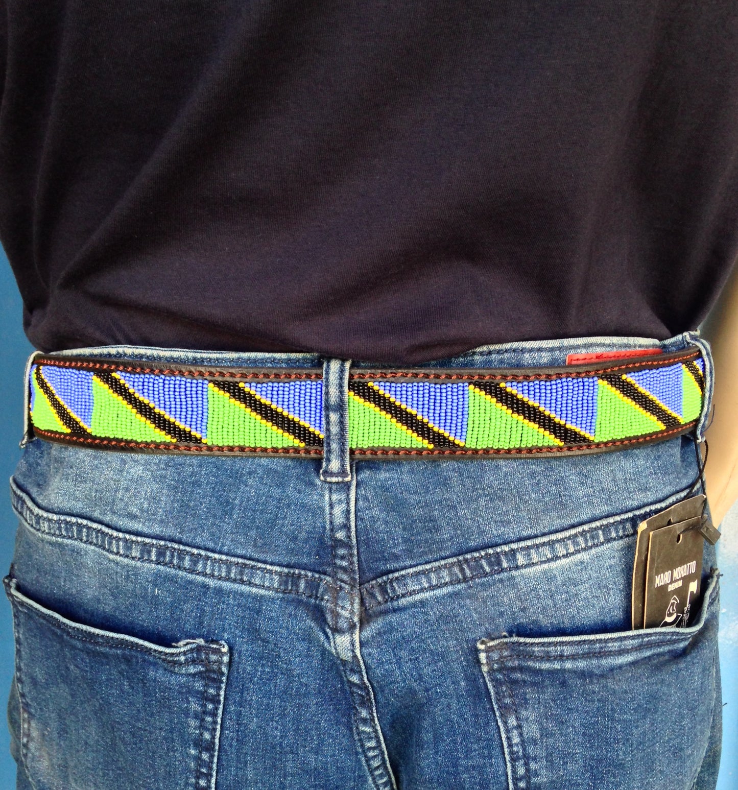 Handcrafted Maasai Belt - Tanzania Flag