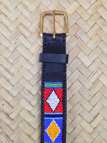 Handcrafted Maasai Belt - Colorful Geometric