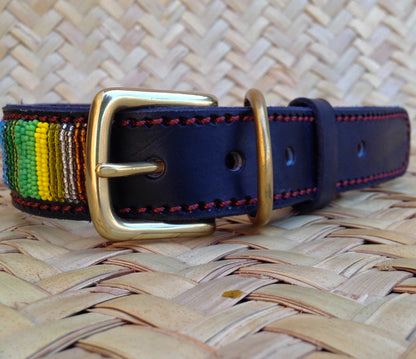 Handcrafted Maasai Dog Collar - Rainbow Stripes