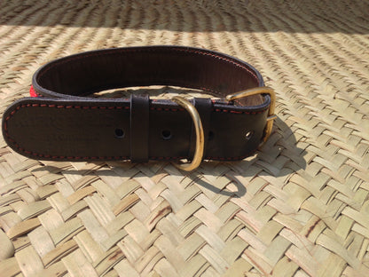 Handcrafted Maasai Dog Collar -  Red Blue Stripes