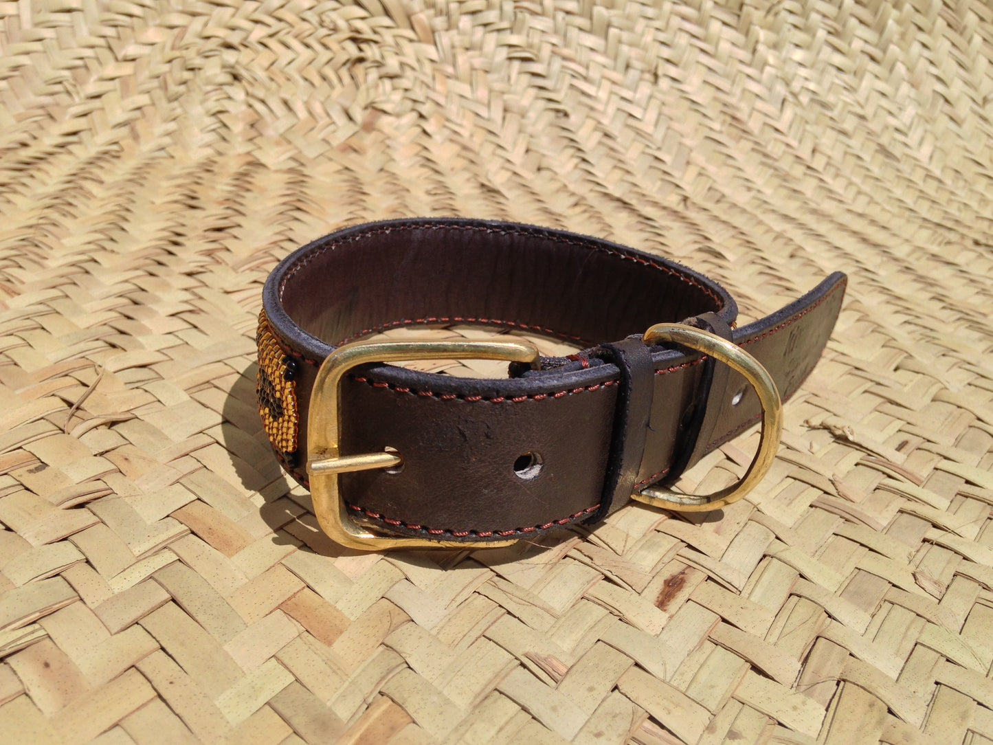 Handcrafted Maasai Dog Collar - Leopard Print