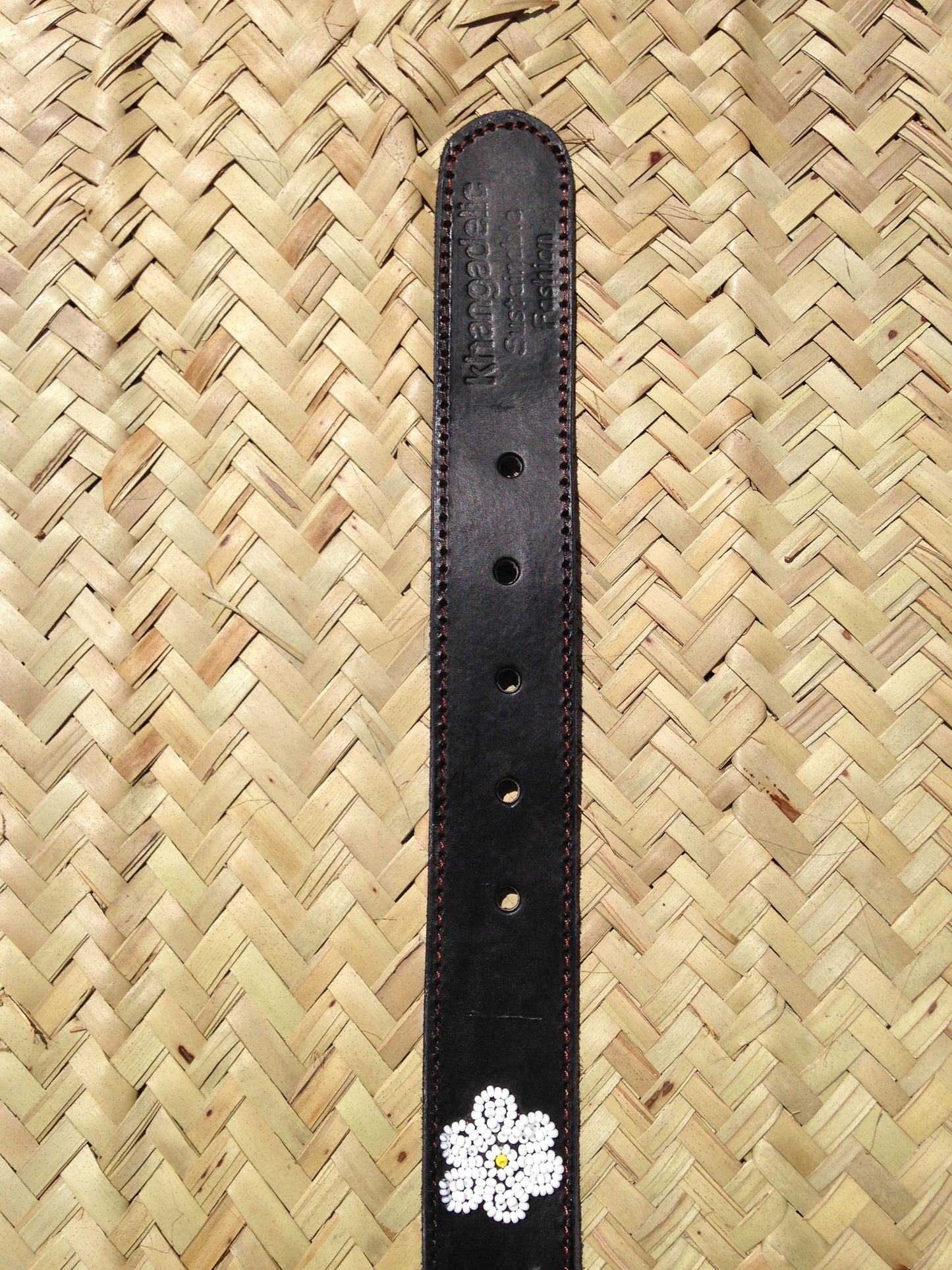 Handcrafted Maasai Dog Collar - White Floral