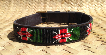 Handcrafted Maasai Dog Collar - Kenya Flag