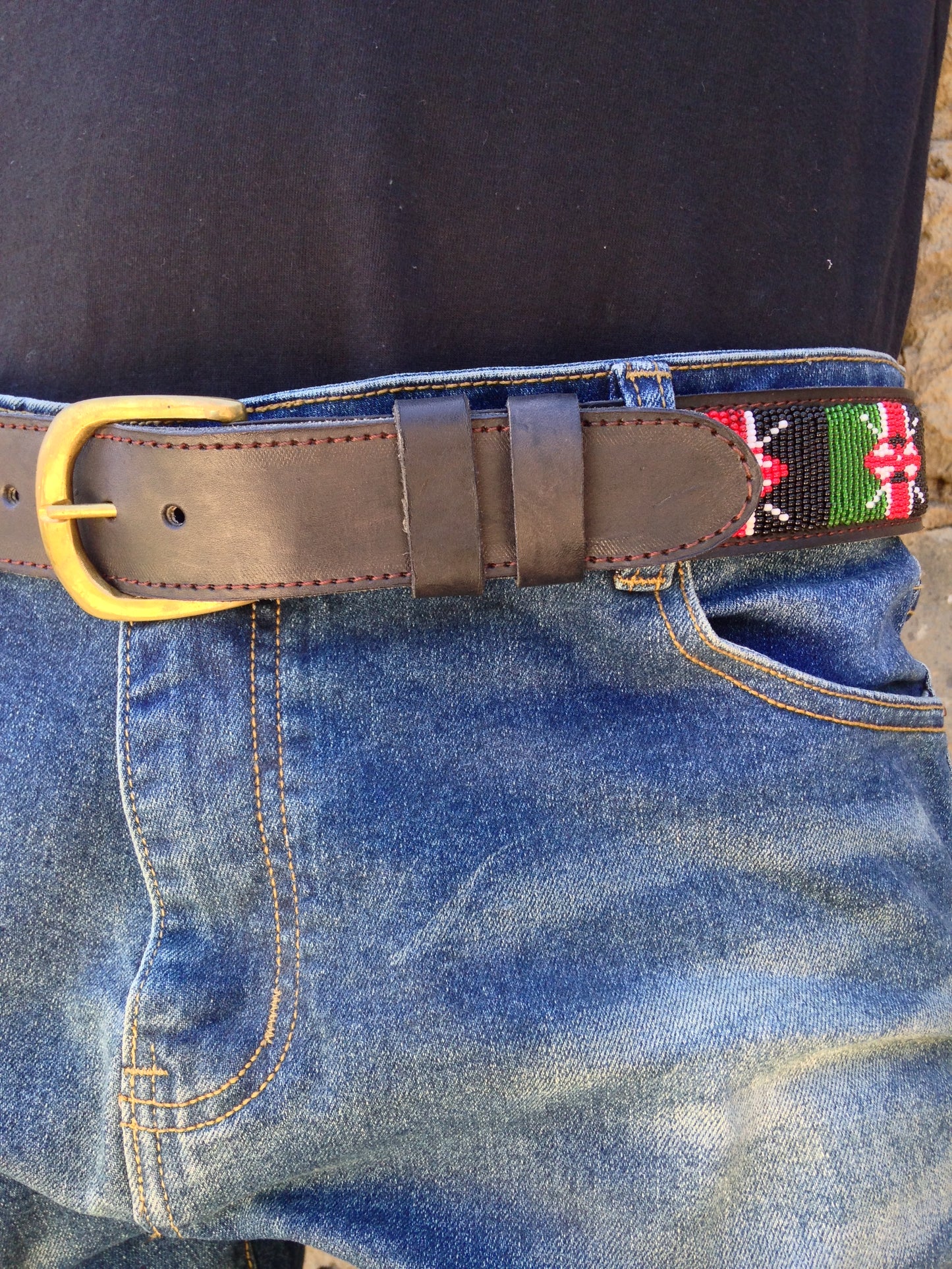 Handcrafted Maasai Belt - Kenya Flag
