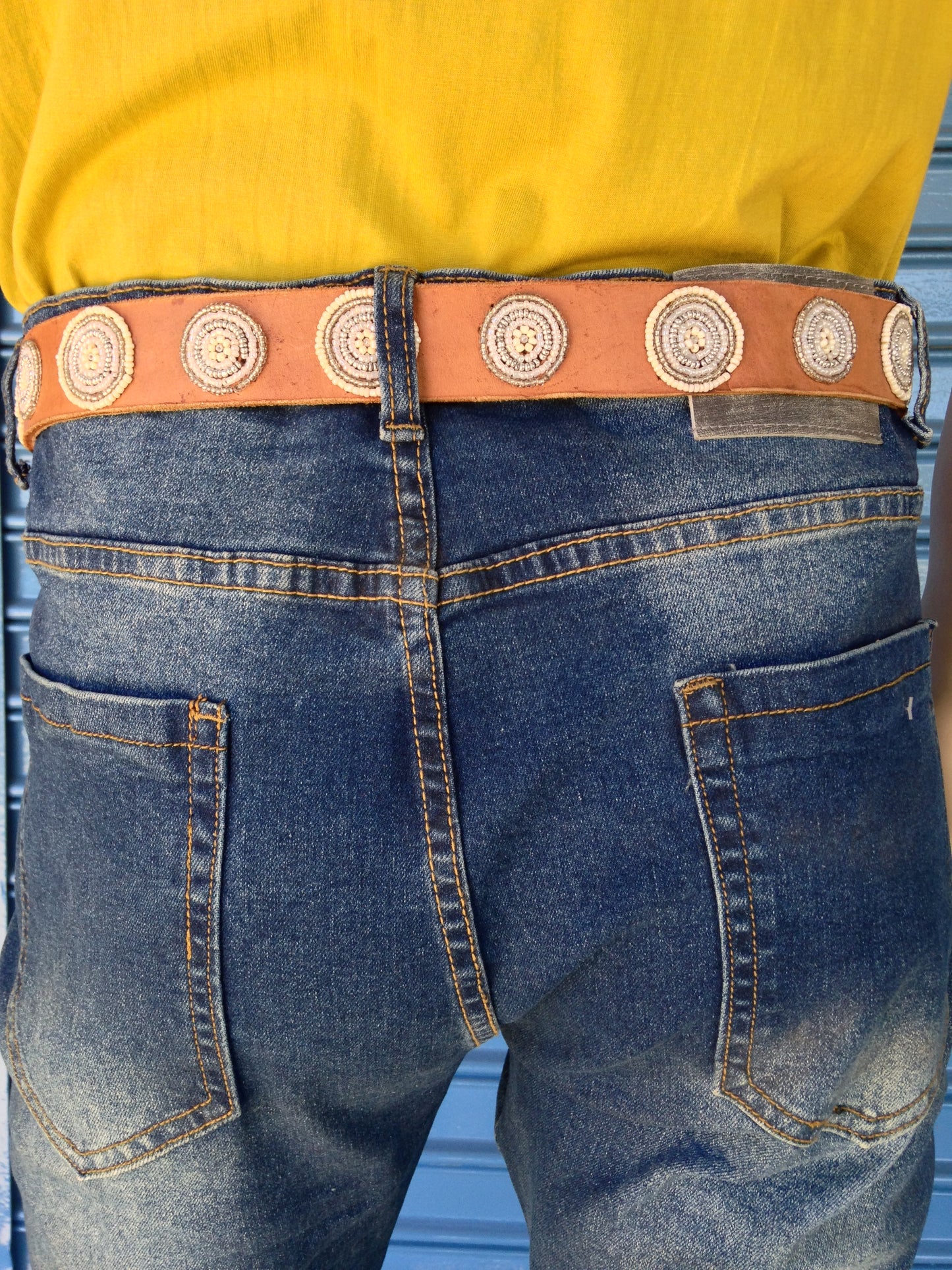 Handcrafted Maasai Belt - White Circles