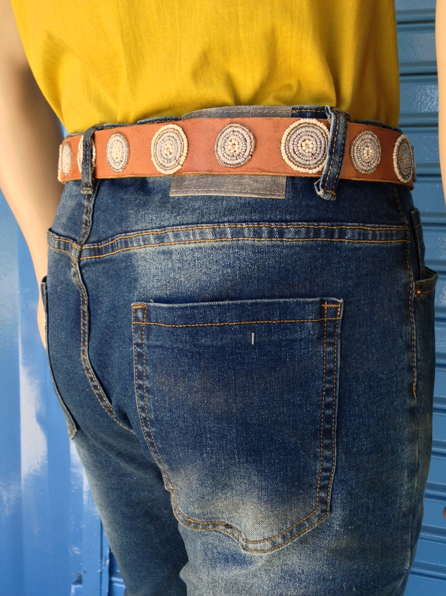 Handcrafted Maasai Belt - White Circles