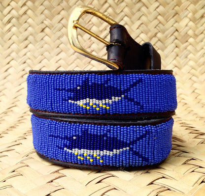 Handcrafted Maasai Belt - Blue Marlin