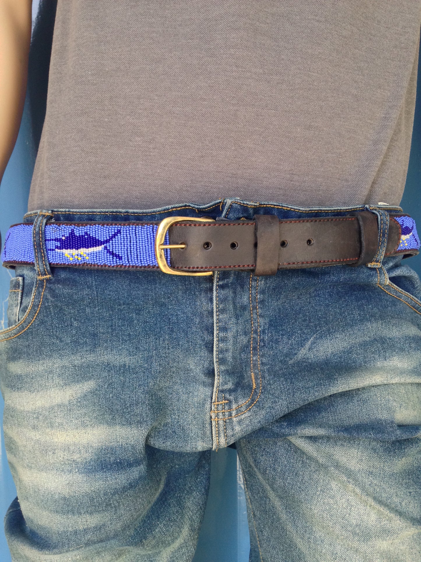 Handcrafted Maasai Belt - Blue Marlin