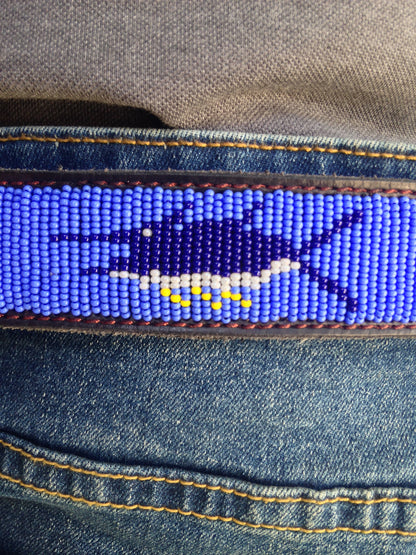 Handcrafted Maasai Belt - Blue Marlin
