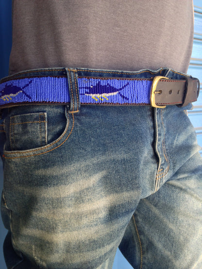 Handcrafted Maasai Belt - Blue Marlin