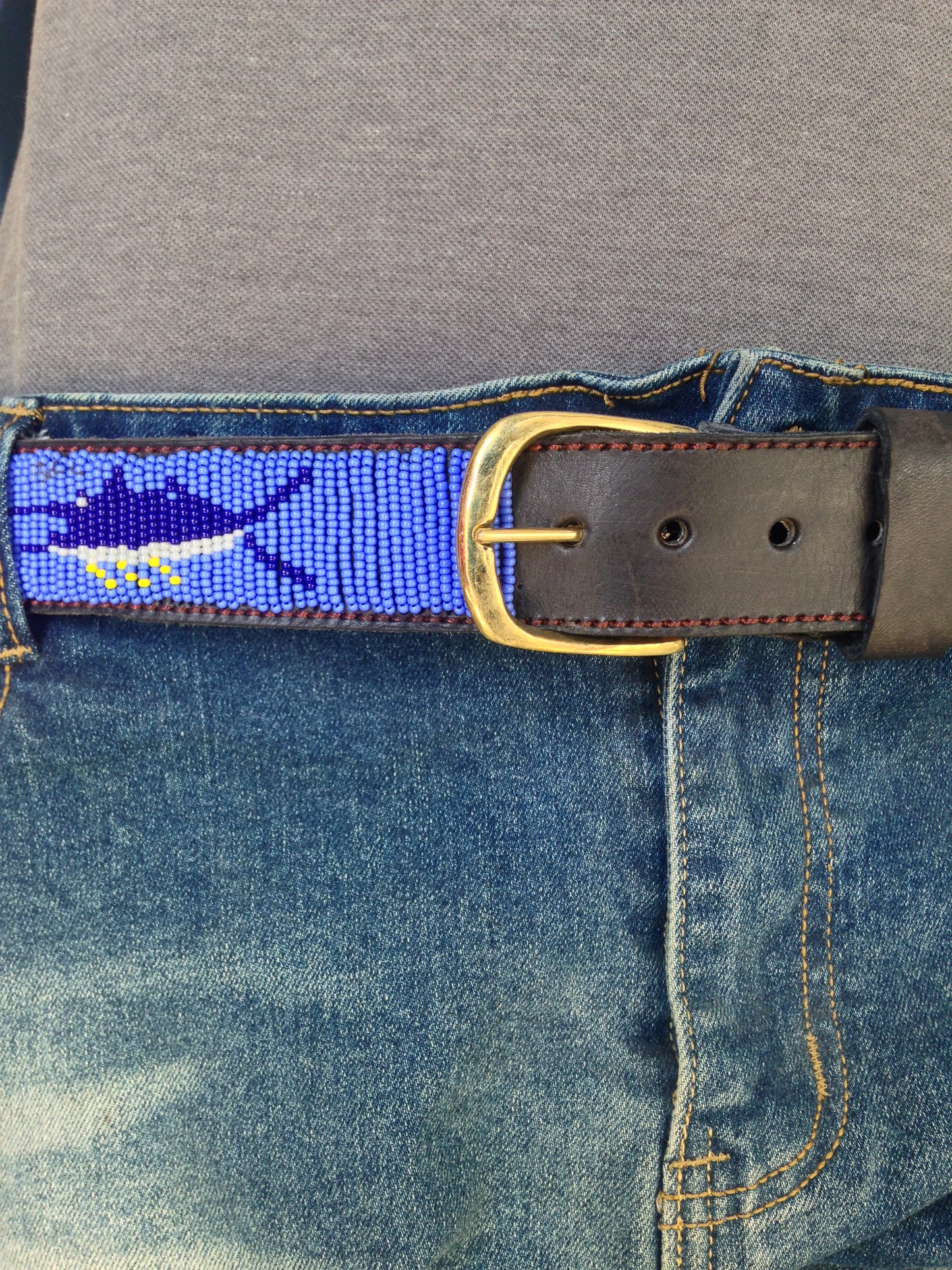 Handcrafted Maasai Belt - Blue Marlin