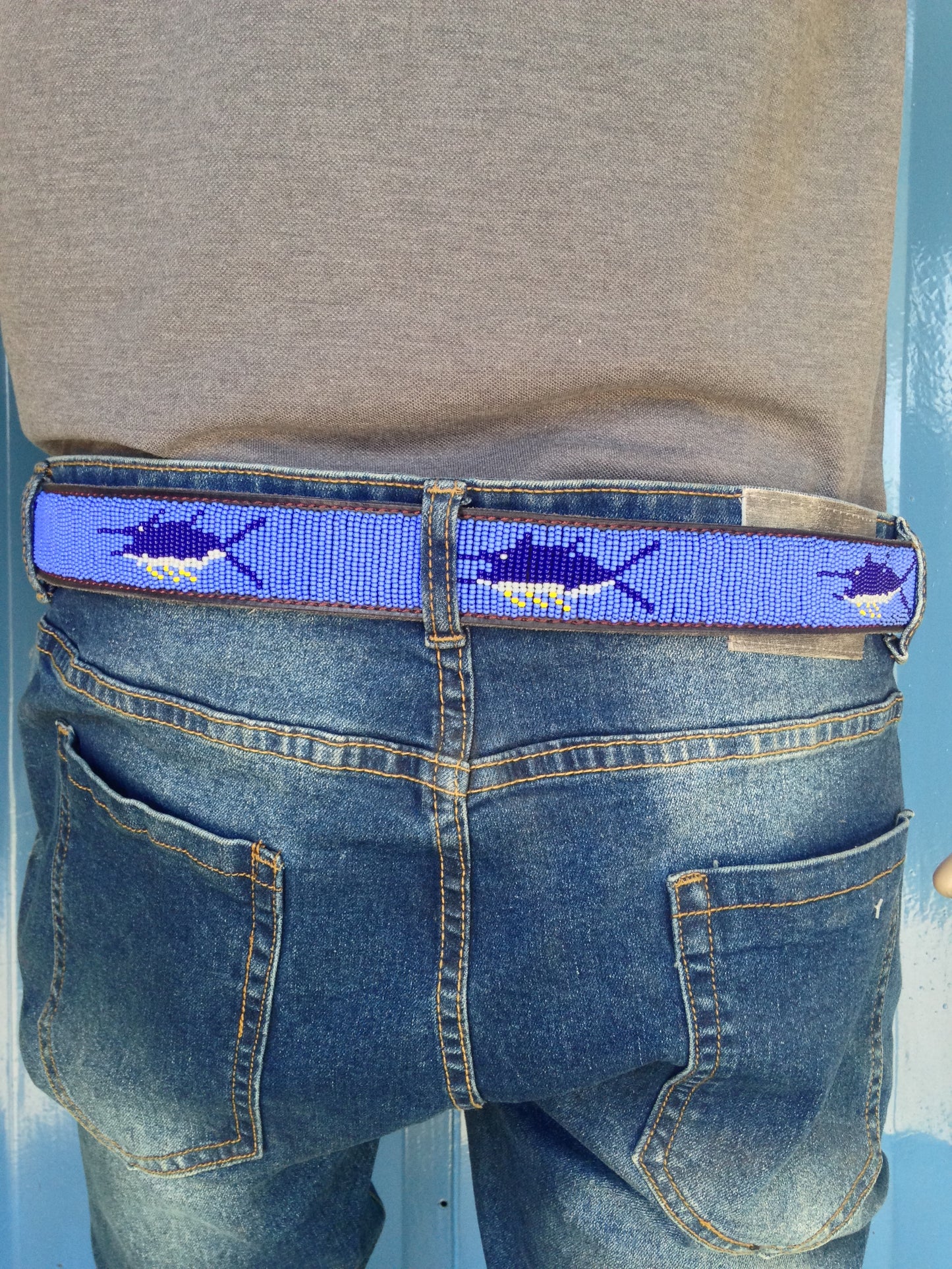 Handcrafted Maasai Belt - Blue Marlin