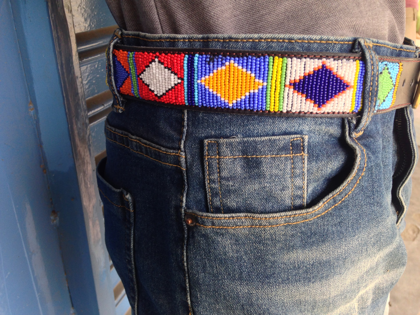 Handcrafted Maasai Belt - Colorful Geometric