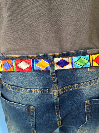 Handcrafted Maasai Belt - Colorful Geometric