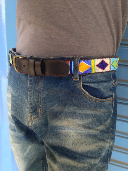 Handcrafted Maasai Belt - Colorful Geometric