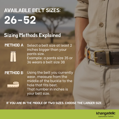 Handcrafted Maasai Belt - Black White Geometric