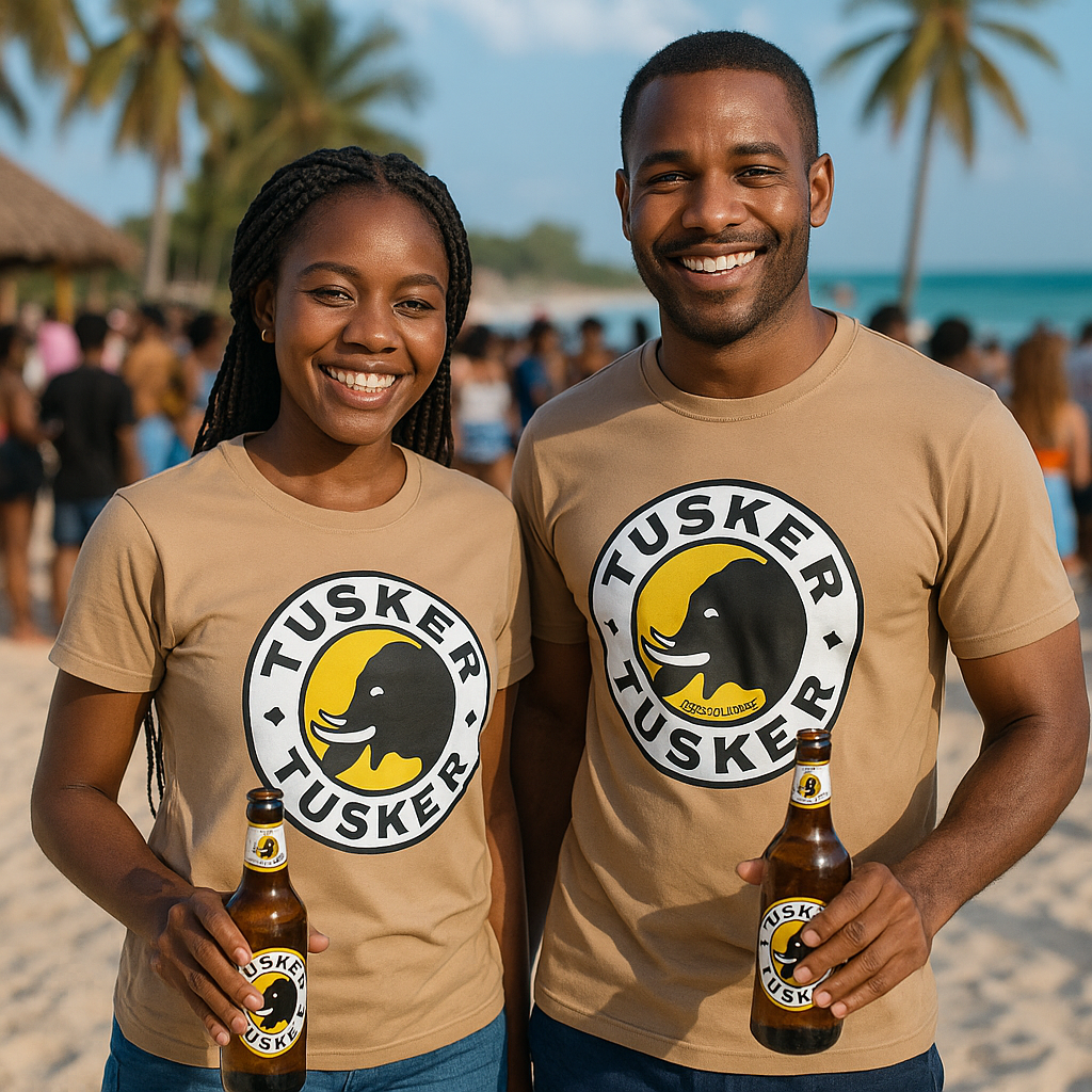 T-shirt Tusker Beer Khaki