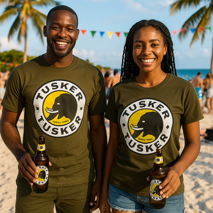 T-shirt Tusker Beer Khaki Green