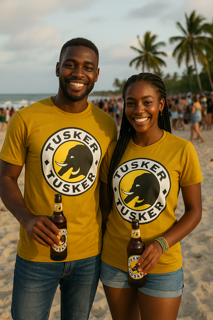 T-shirt Tusker Beer Mustard