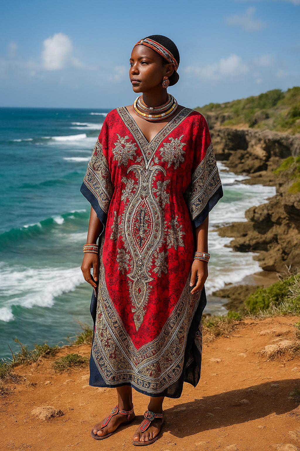 Kaftan Dress Red