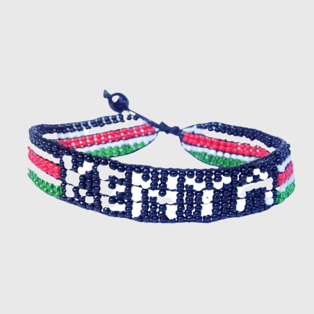 Bracelet Beaded Kenyan Flag Adjustable