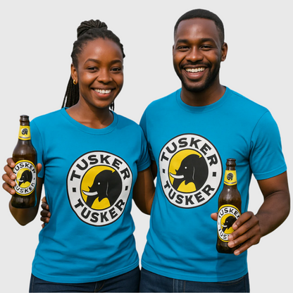 T-shirt Tusker Beer Turquoise Blue