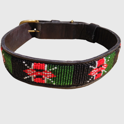 Handcrafted Maasai Dog Collar - Kenya Flag