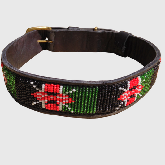 Handcrafted Maasai Dog Collar - Kenya Flag