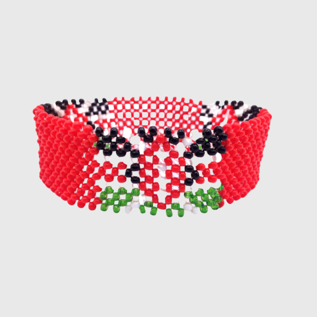 Bracelet Beaded Kenyan Flag  8" Red